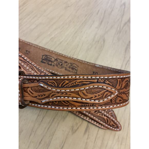 Circle Y Of Yoakum South Western Leather Belts Tooled Carved Native NEW Sz 30-32 - Picture 10 of 16